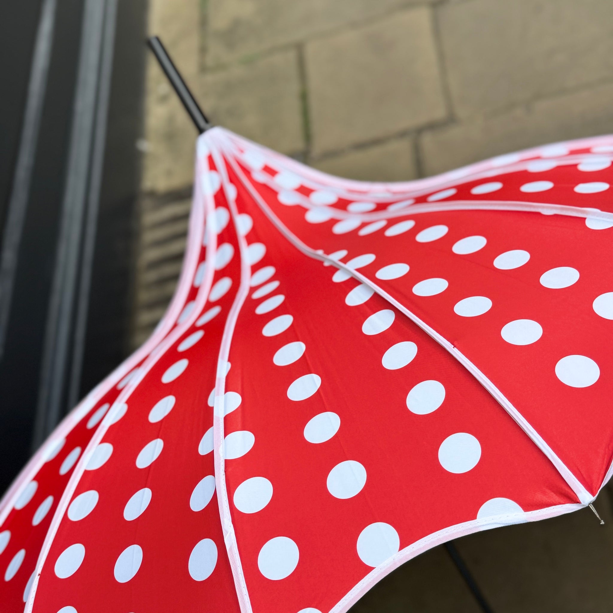 Boutique Retro Spotty Pagoda Umbrella