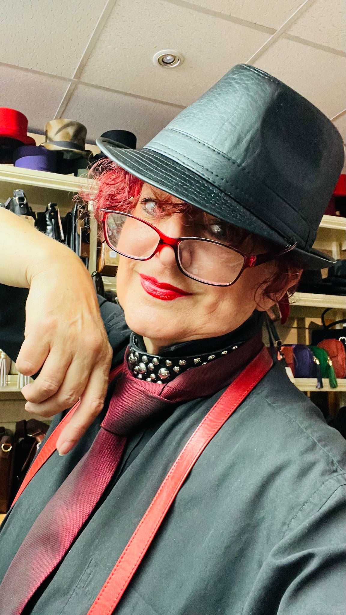 Leatherette Black Trilby Hat