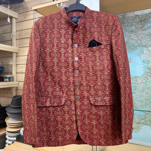 Red and Gold Mandarin Collar Jacket (Small)
