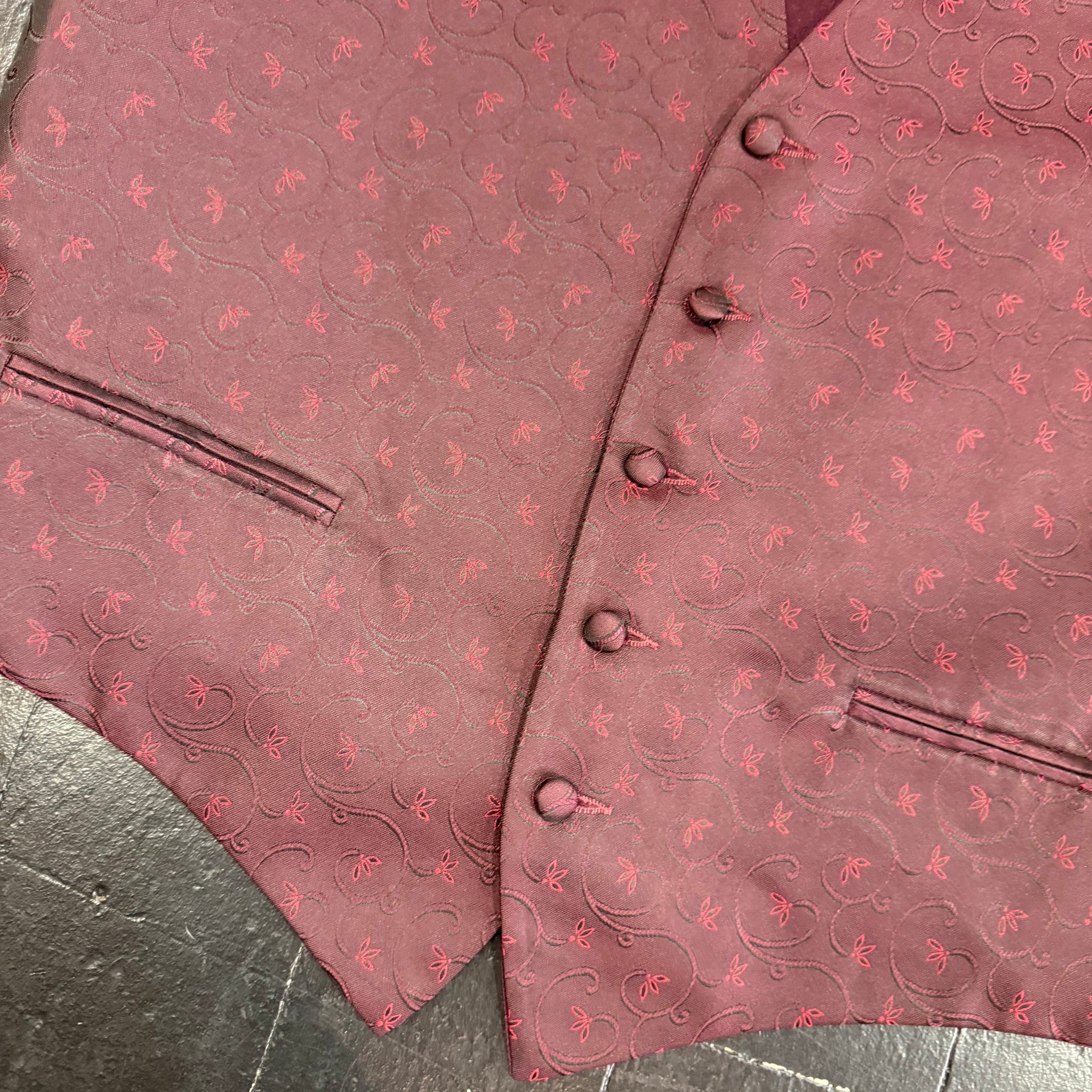 Burgundy Waistcoat by Thomas Nash (XL)