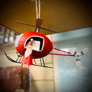 Helicopter Santa Christmas Decoration