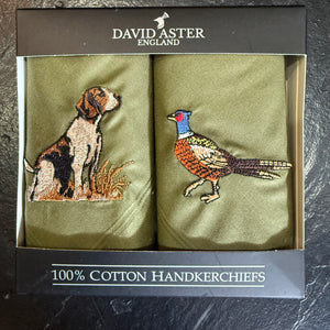 Pair of boxed handkerchiefs