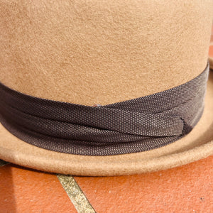 Trilby Hat Black - tiny spotty pleated ribbon