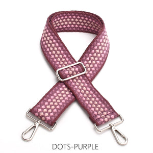 Chrome Interchangeable Bag Strap Woven Dots