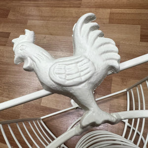 Cream Country Style Metal Plate Drainer With Chicken Ends