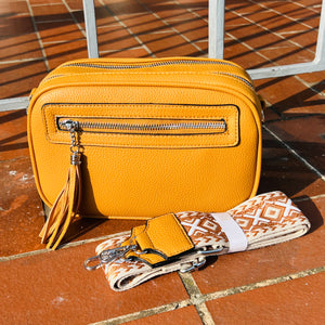 Double Zip Camera Bag With Front Tassel