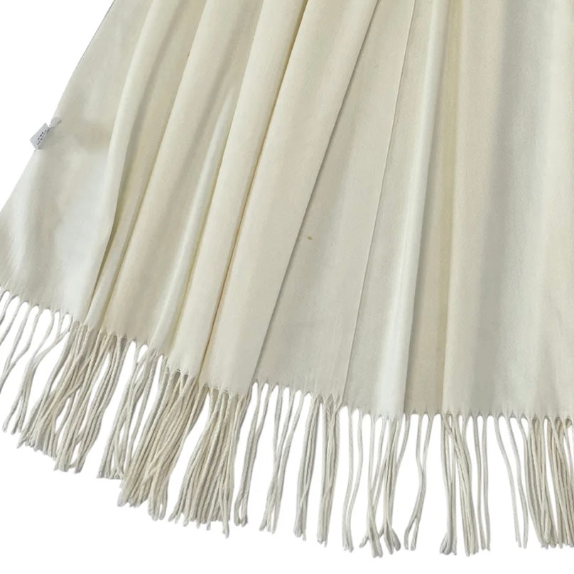 Soft Plain Cashmere Tassel Scarf