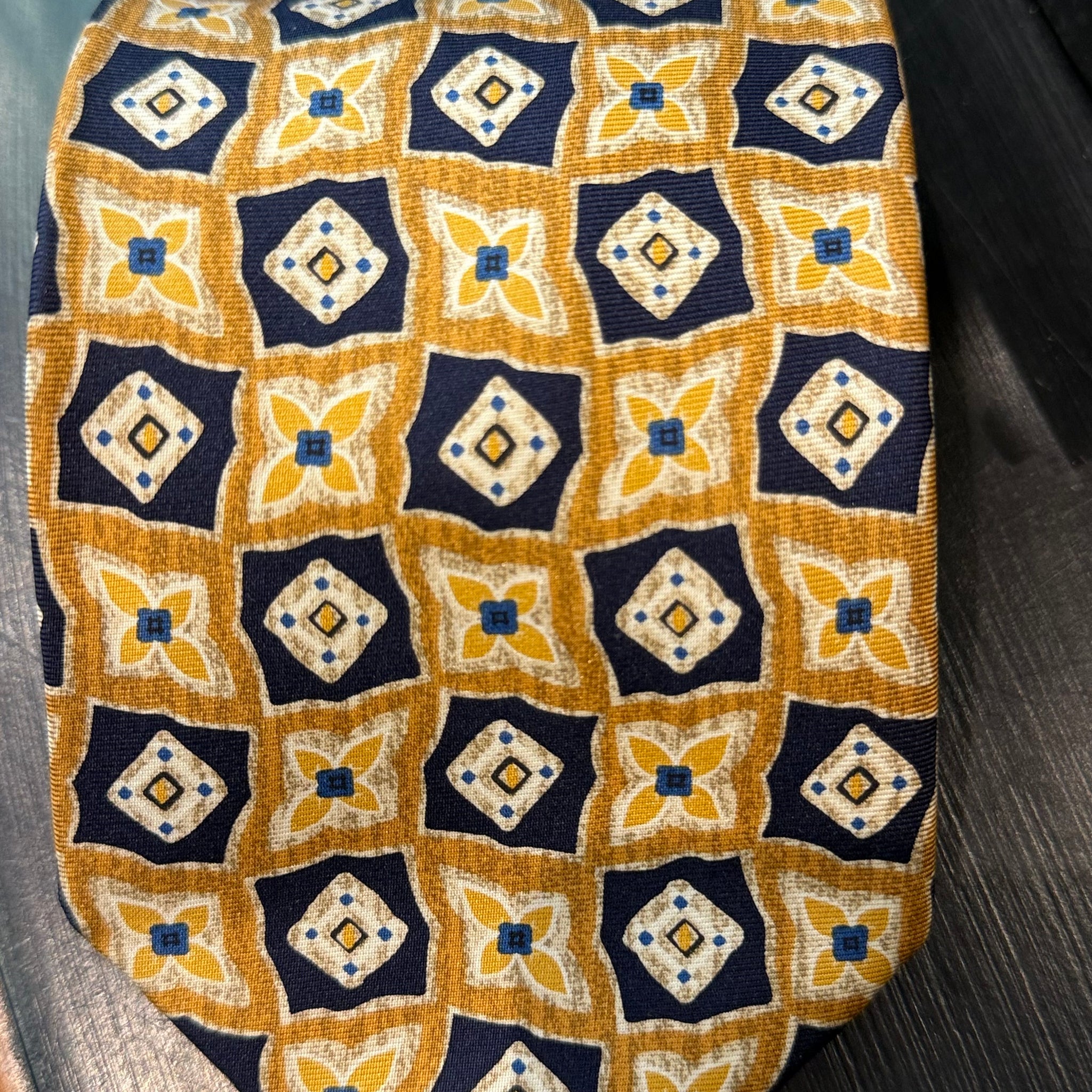 Silk Tie by Benjamin James Gold/Black