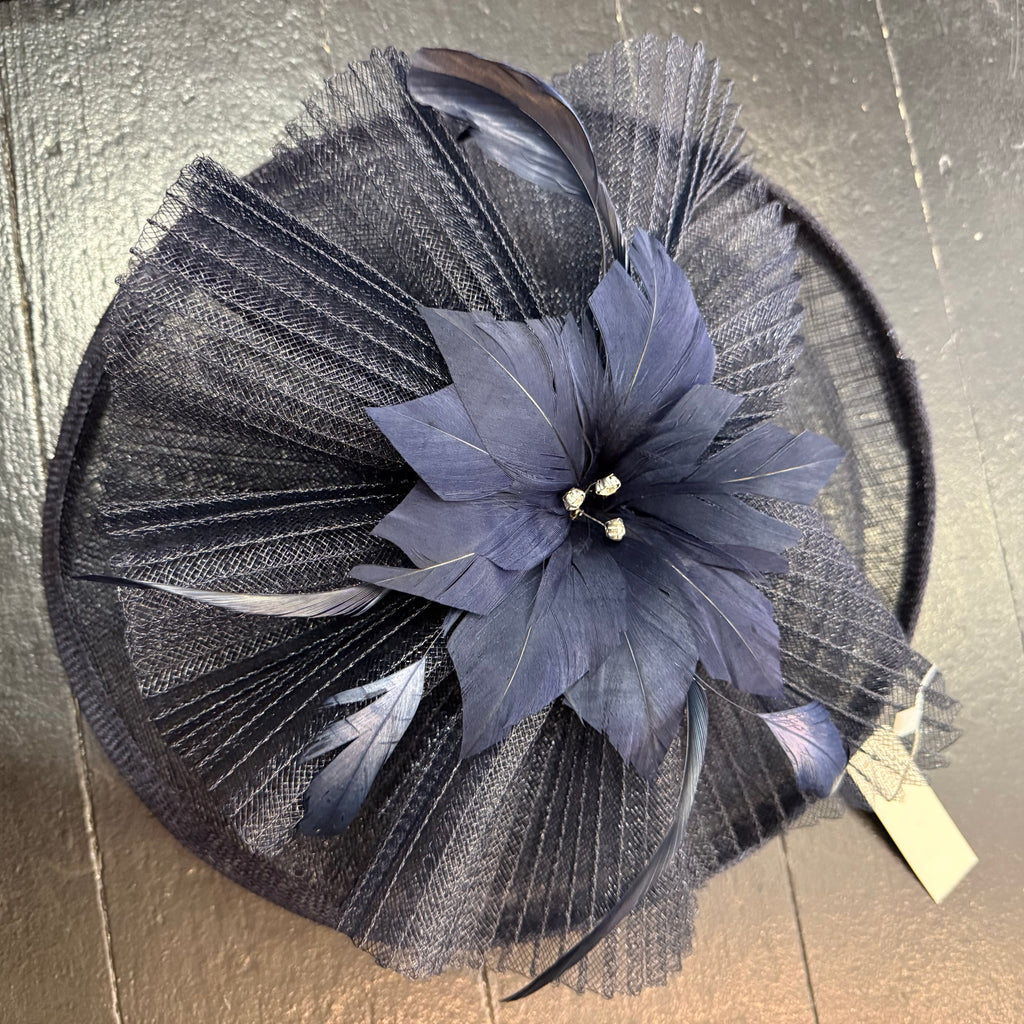 Jessie Sinamay Fascinator With Feather Flower
