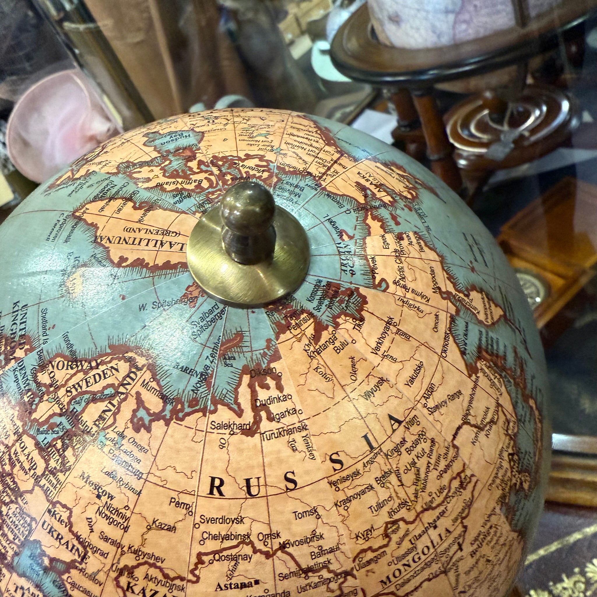 World Globe On Wooden Stand