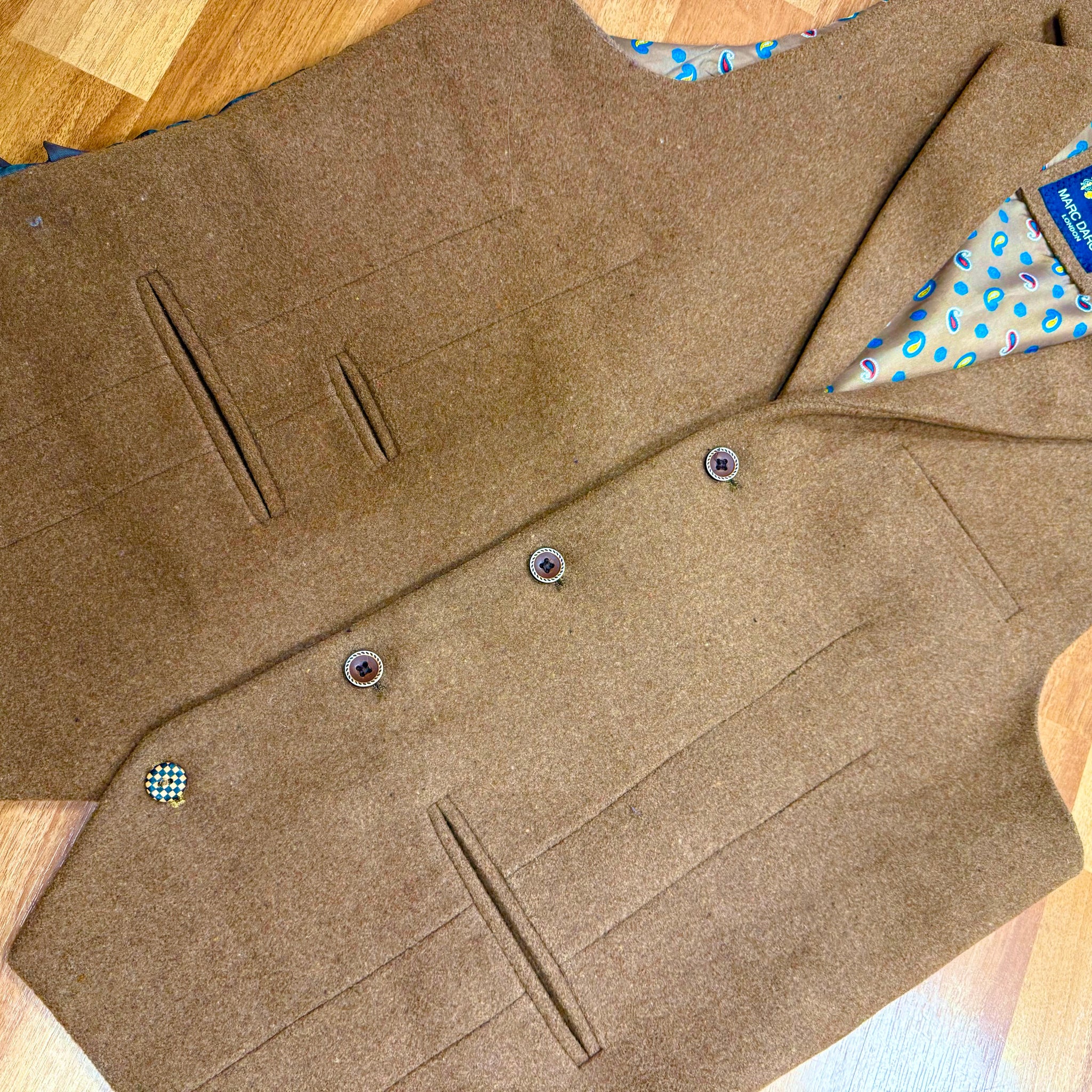 Tan Brown Waistcoat by Marc Darcy 38R