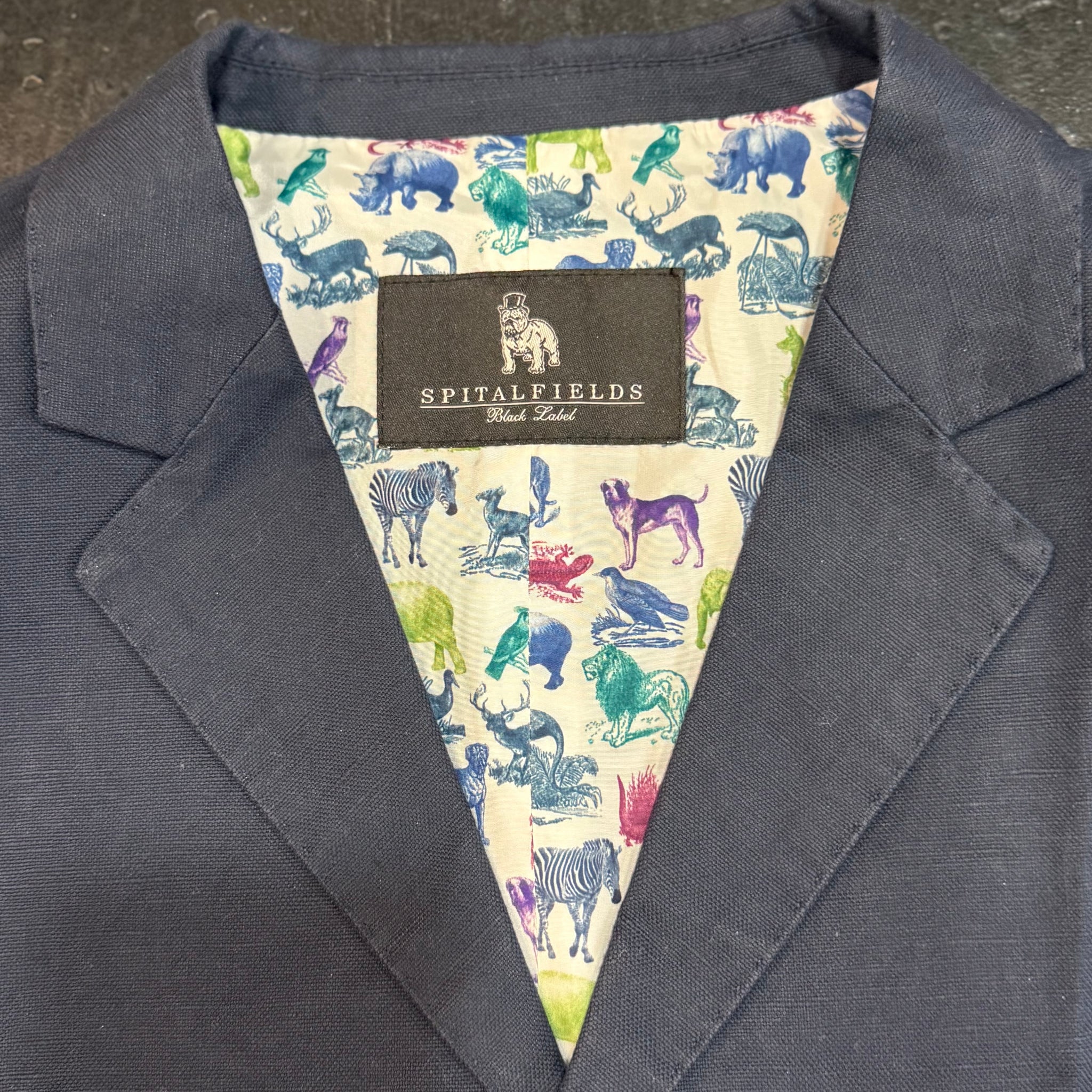 Navy Linen Waistcoat by  Spitalfields 42R