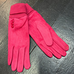 Miriam Suedette Glove with Cuff & 3 Buttons