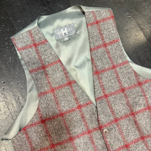 Waistcoat - Grey/Red Windowpane Check 38R