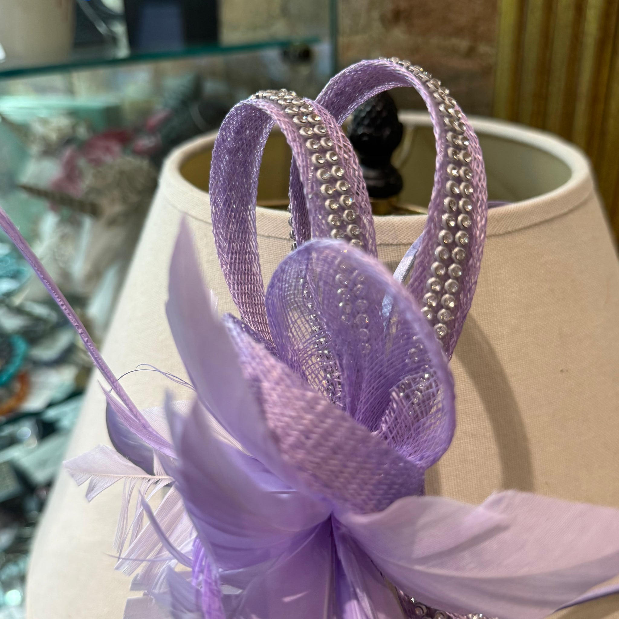 Sinamay Zar Zar Fascinator on Covered Band