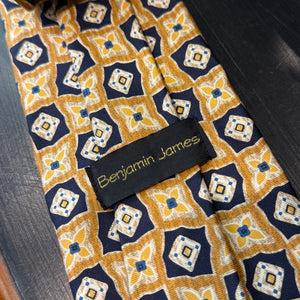 Silk Tie by Benjamin James Gold/Black