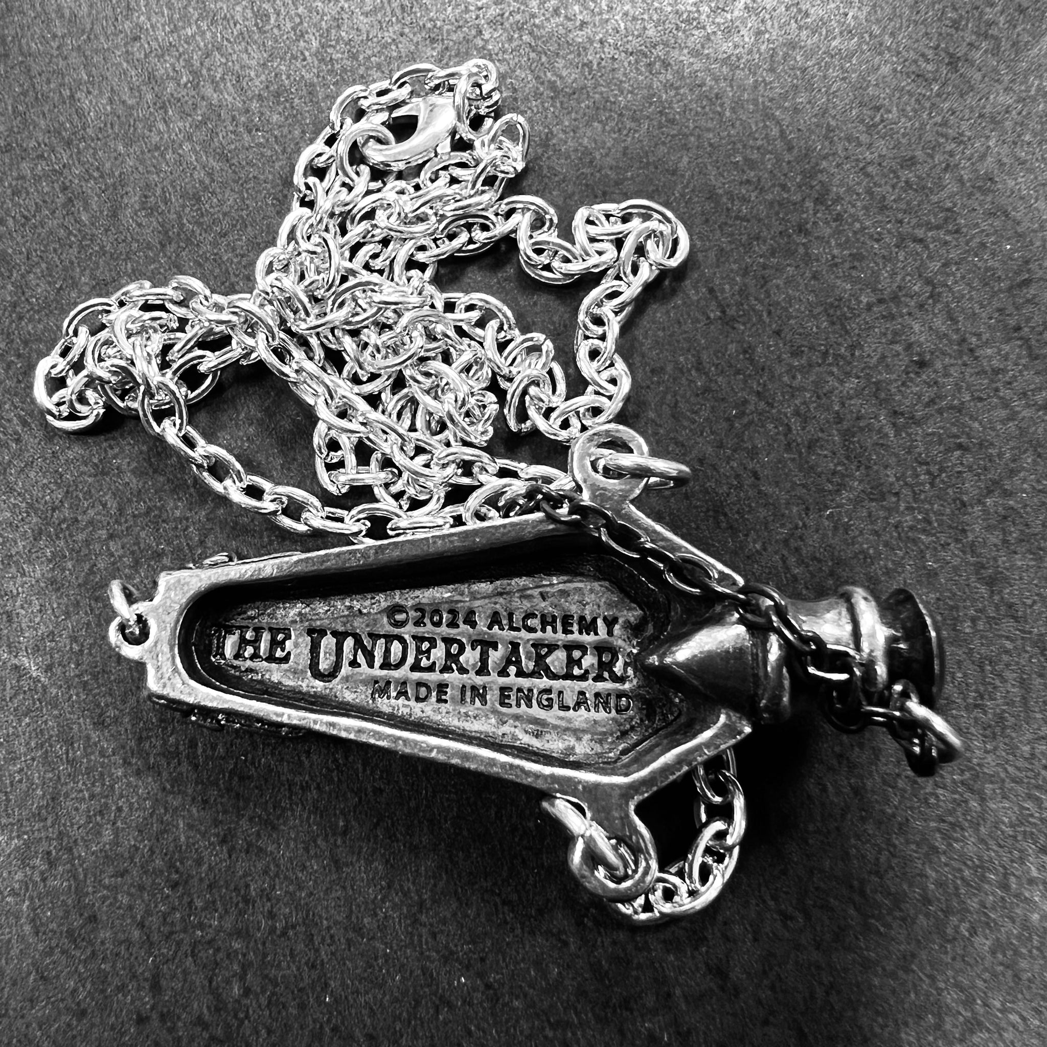 Pewter Undertaker’s Coffin Pendant on Chain