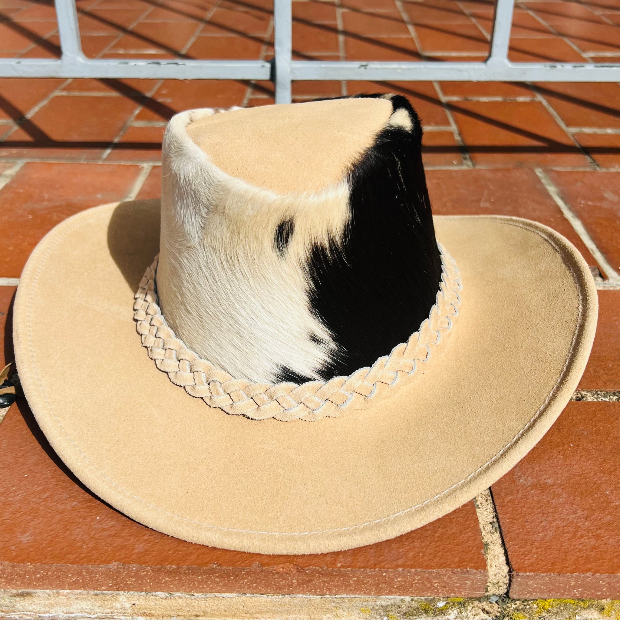 Douglas Leather Western Style Fedora Hat