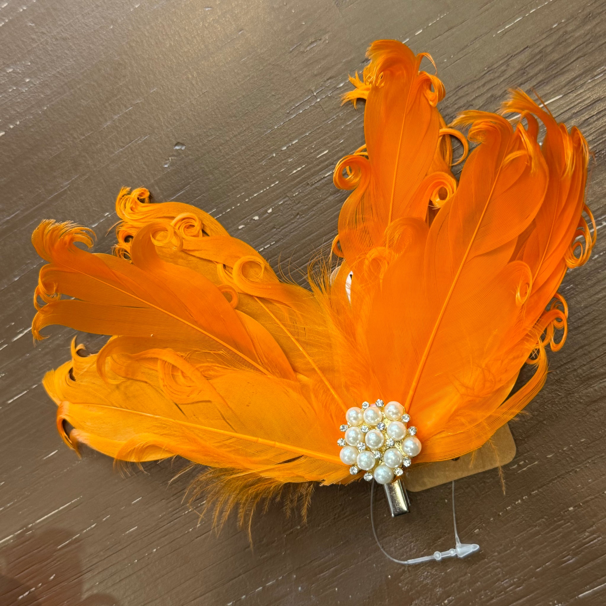 Vanessa Feather & Pearl Hair Clip