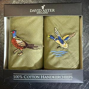 Pair of boxed handkerchiefs