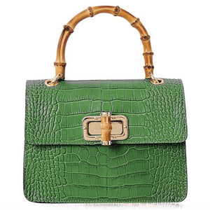 Tammy Leather Box Cross Body Bamboo Grab Bag