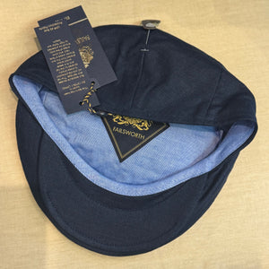 Jamie Navy Irish Linen Flat Cap