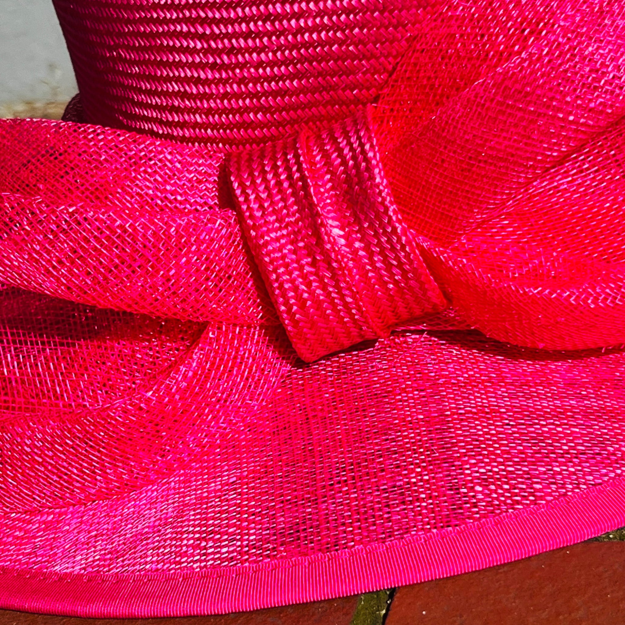 Fuchsia  Sinamay Hat With Large Bow