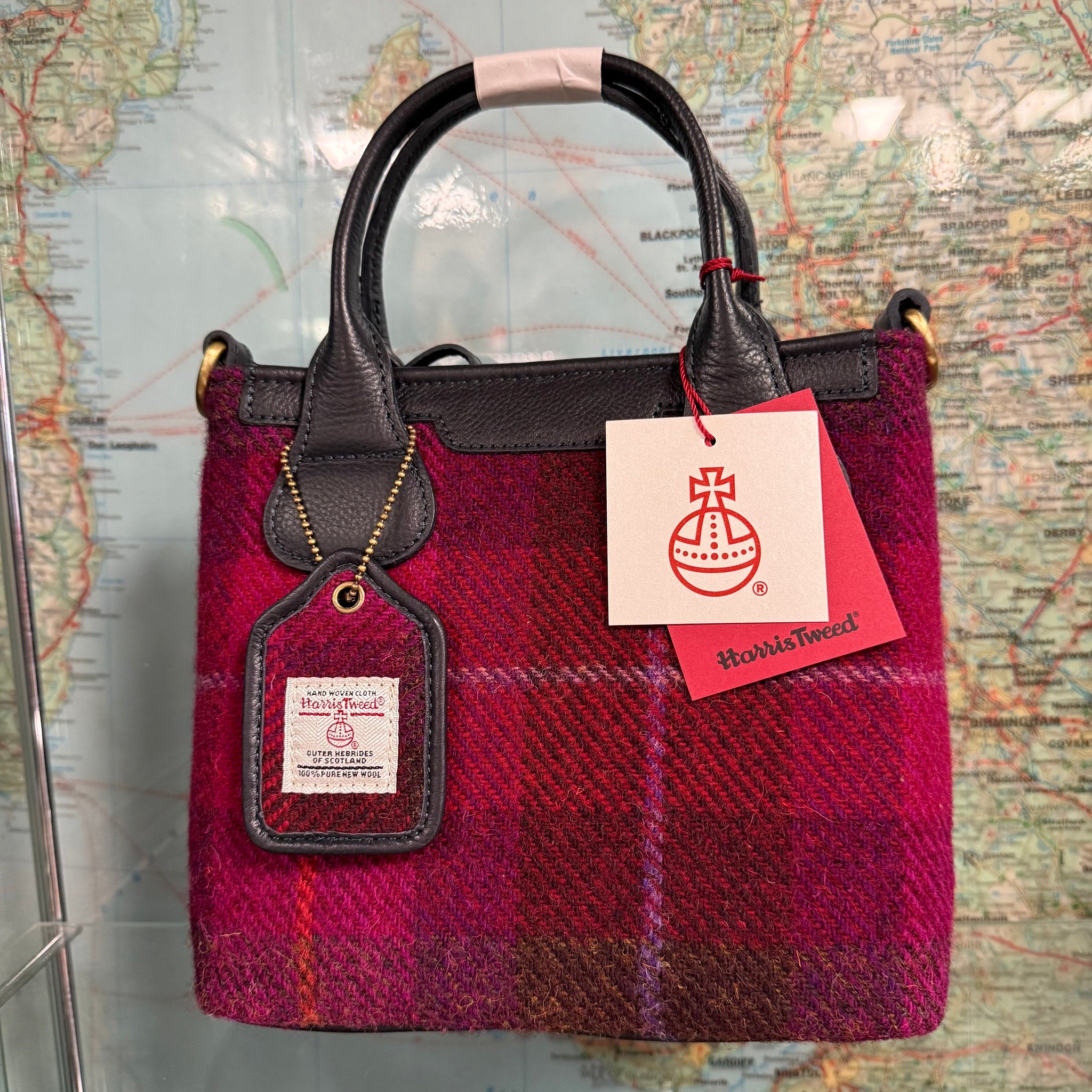 Lucia Harris Tweed & Leather Grab Bag