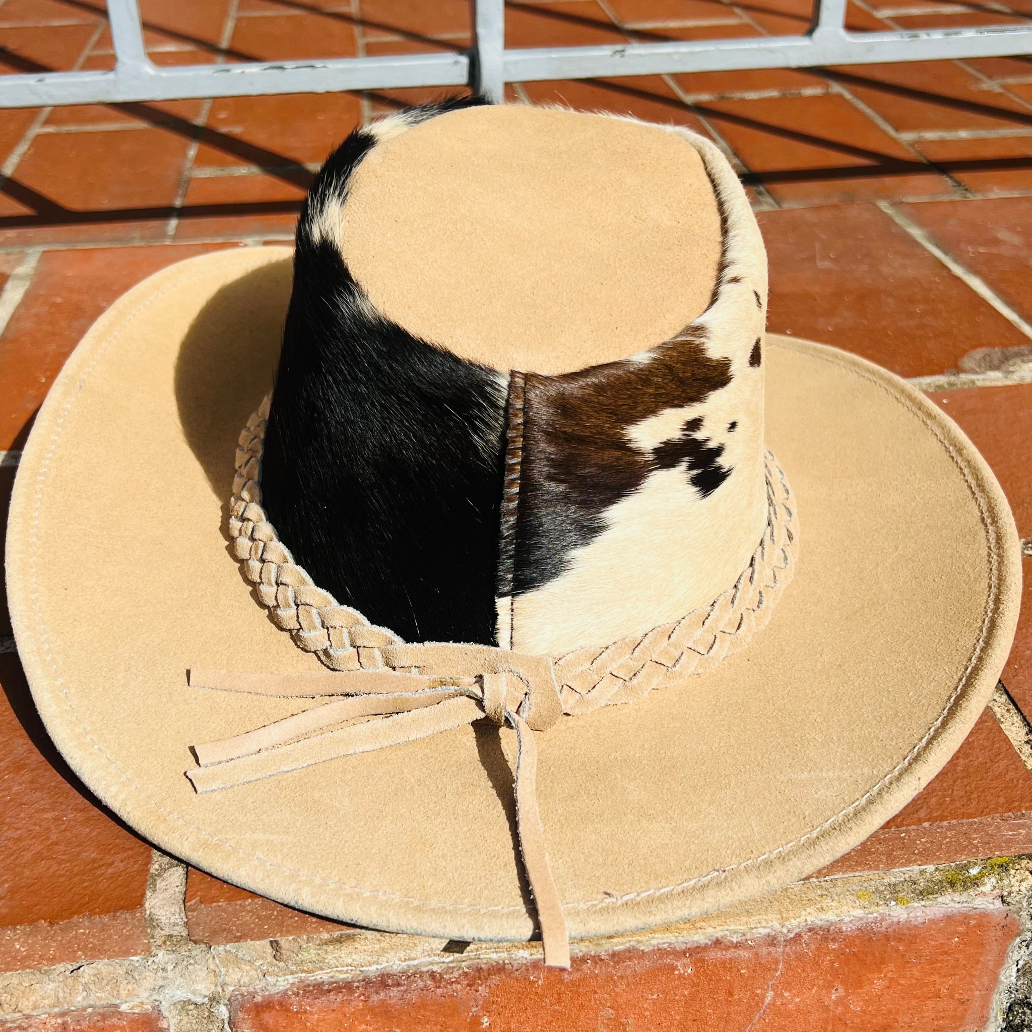 Douglas Leather Western Style Fedora Hat