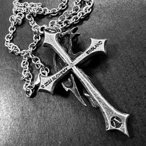 Pewter Raven Cross on Chain