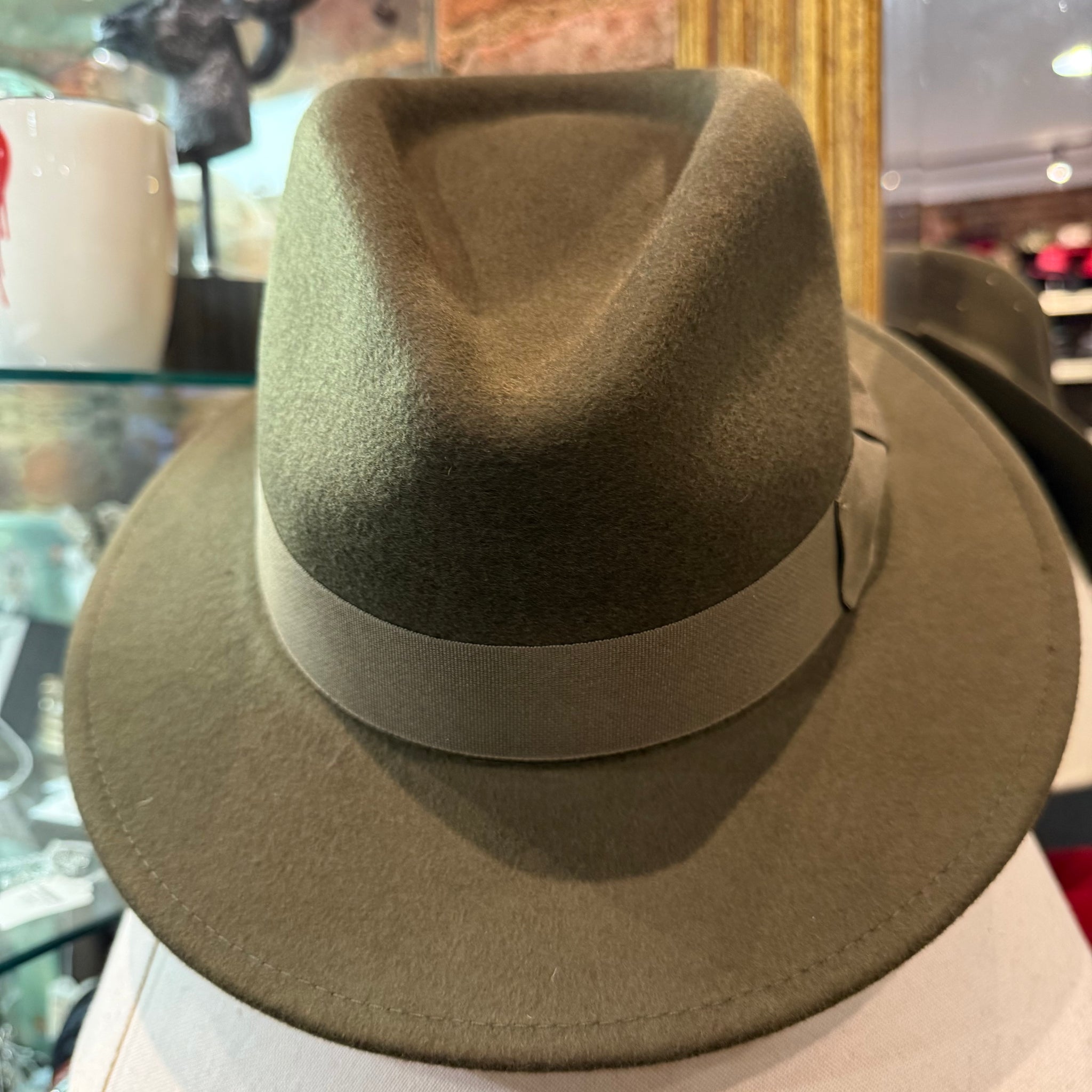 Grant Olive Boston Wool Fedora Hat