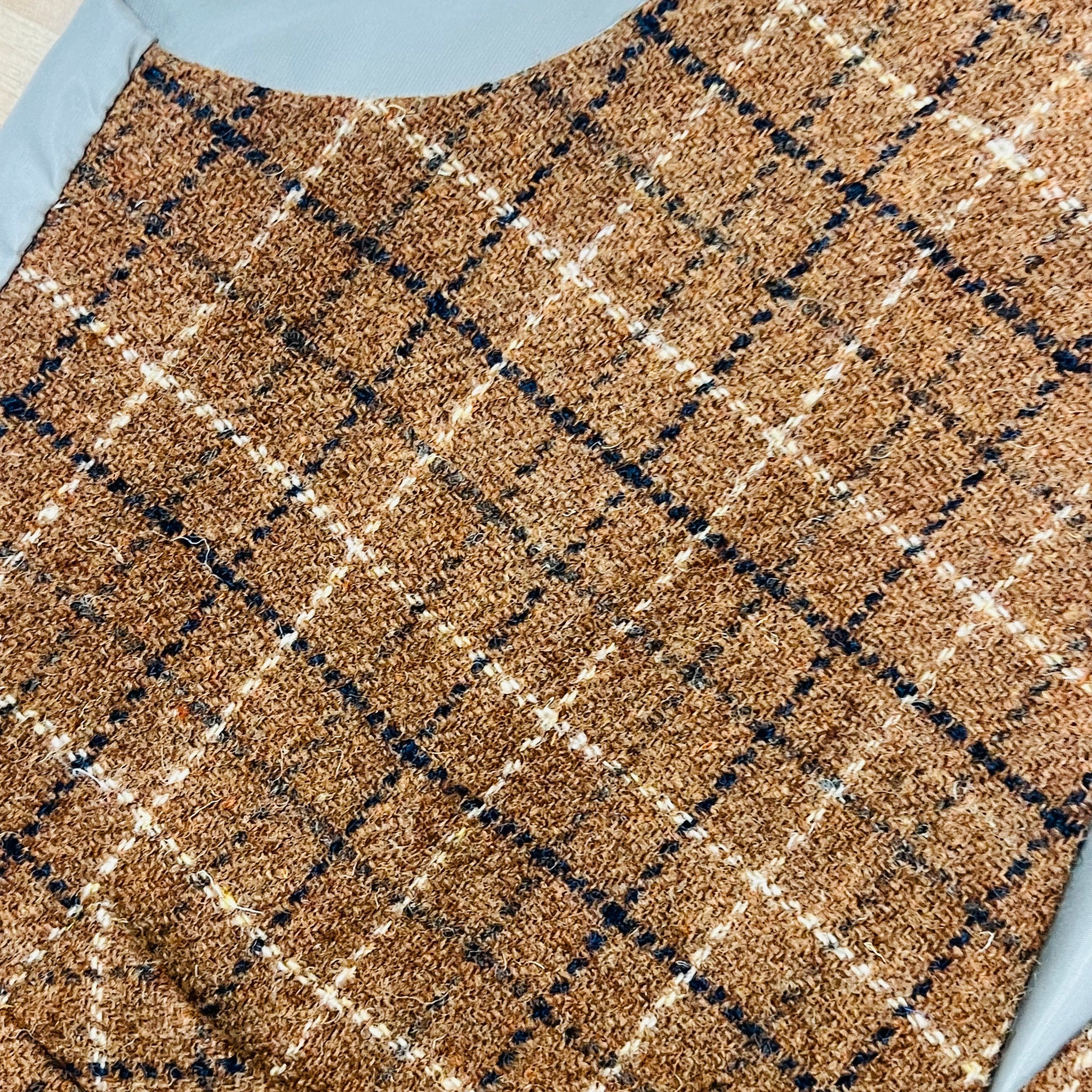 Tan Harris Tweed Window-Pane Check Waistcoat (42R)