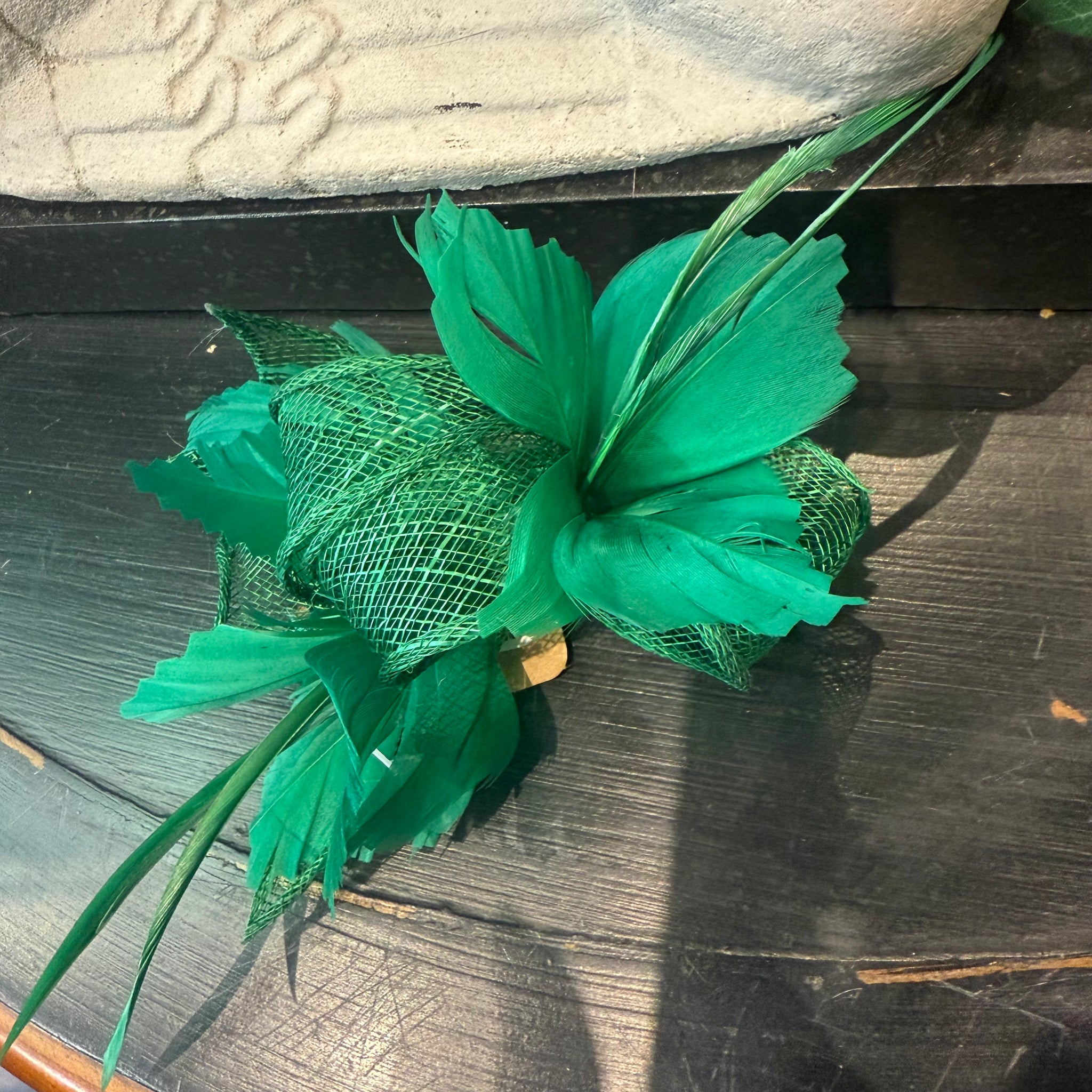 Samantha Sinamay and Feather Bow Fascinator