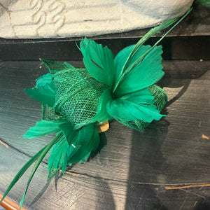 Samantha Sinamay and Feather Bow Fascinator
