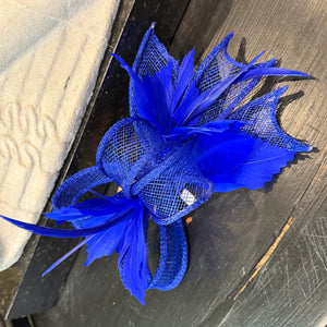 Samantha Sinamay and Feather Bow Fascinator