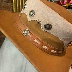 Ridge Banks Two Tone Leather Western Fedora