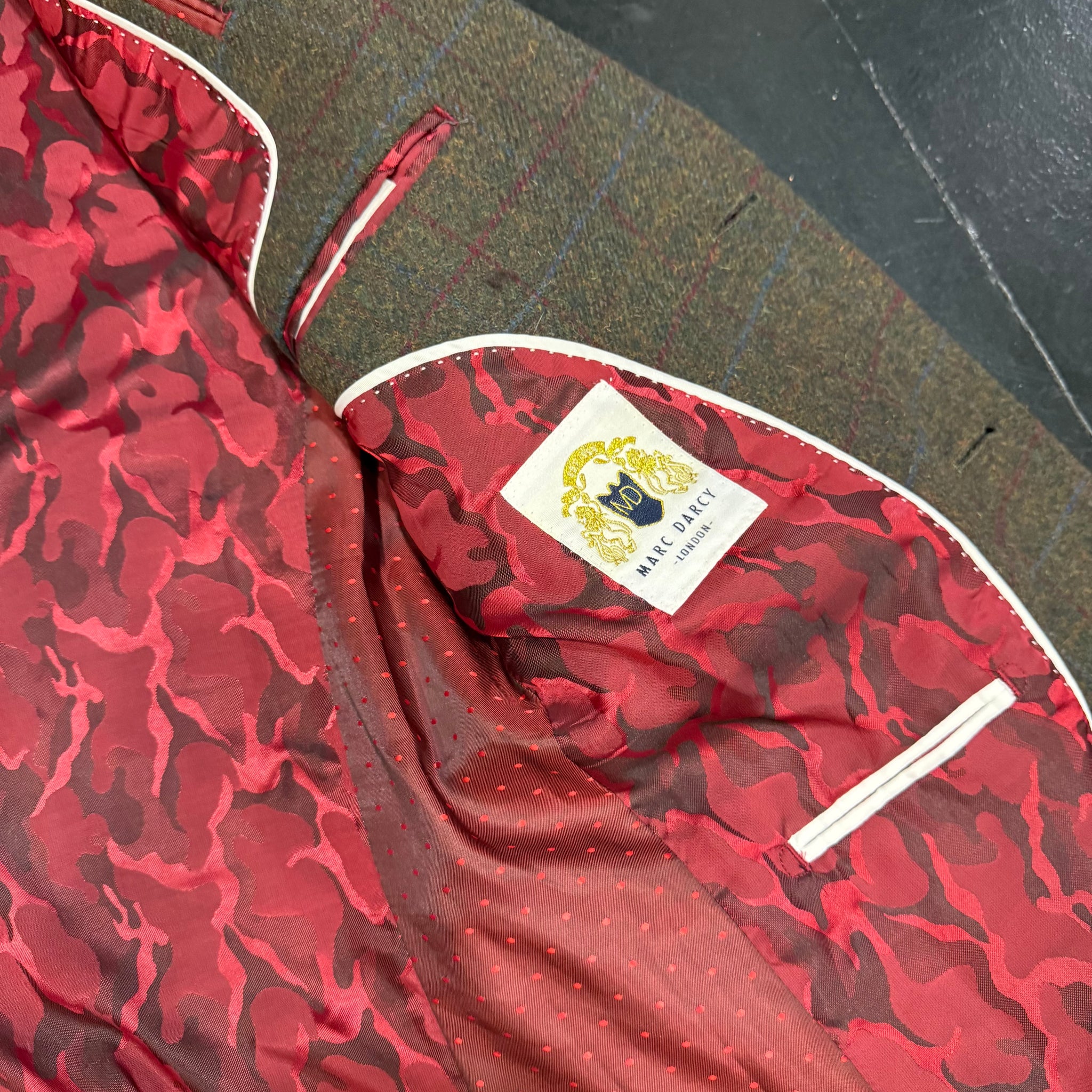 Tweed Jacket With Velvet Burgundy Details