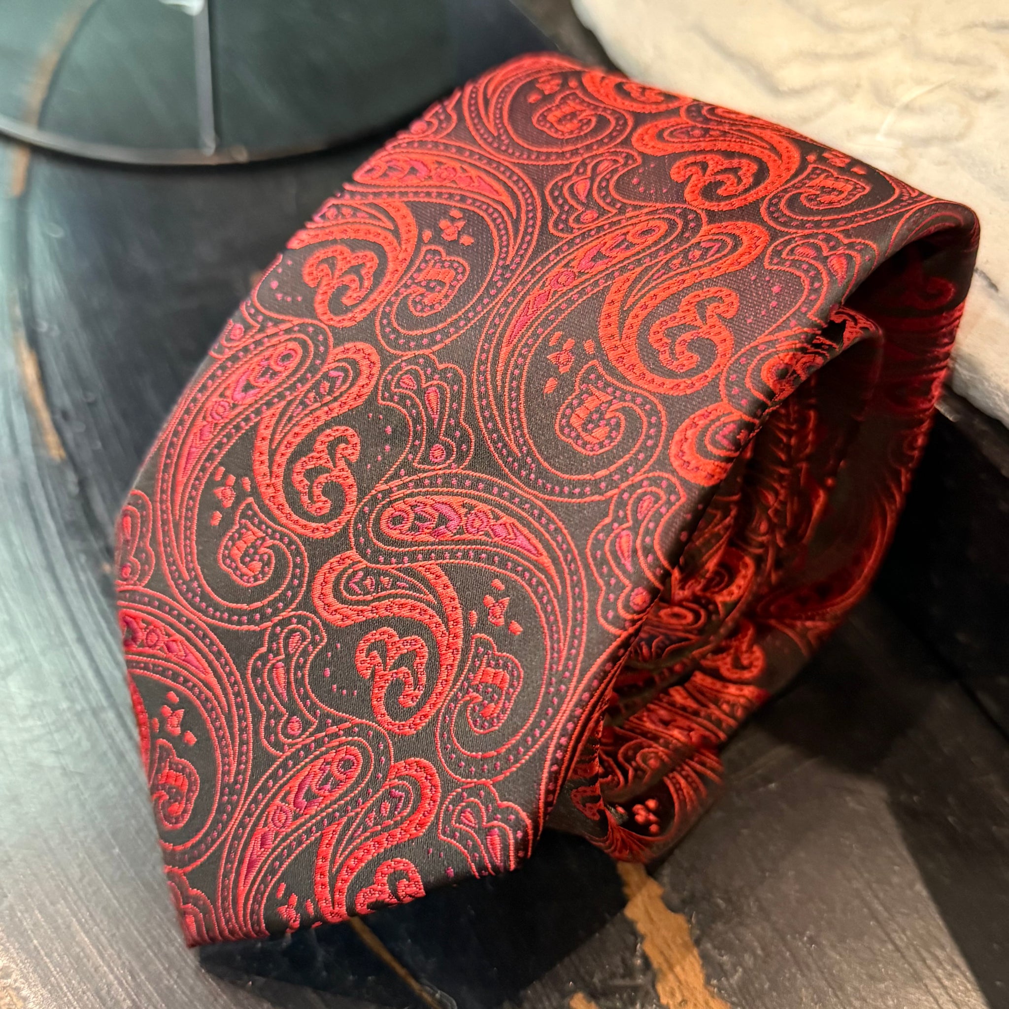 Waistcoat - Red/Black Paisley (Large)