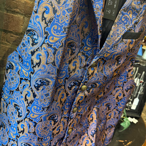 Waistcoat  - Royal Blue/Rose Gold Paisley (XL)