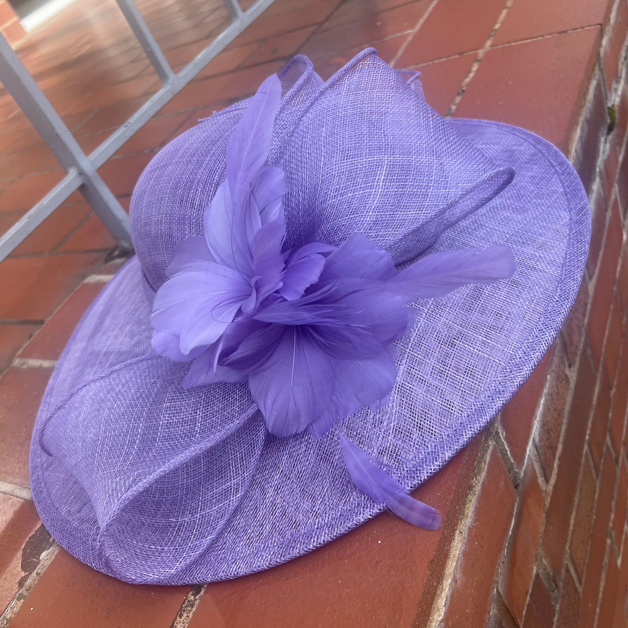 Sinamay Wide Brim Hat With Bow & Flower