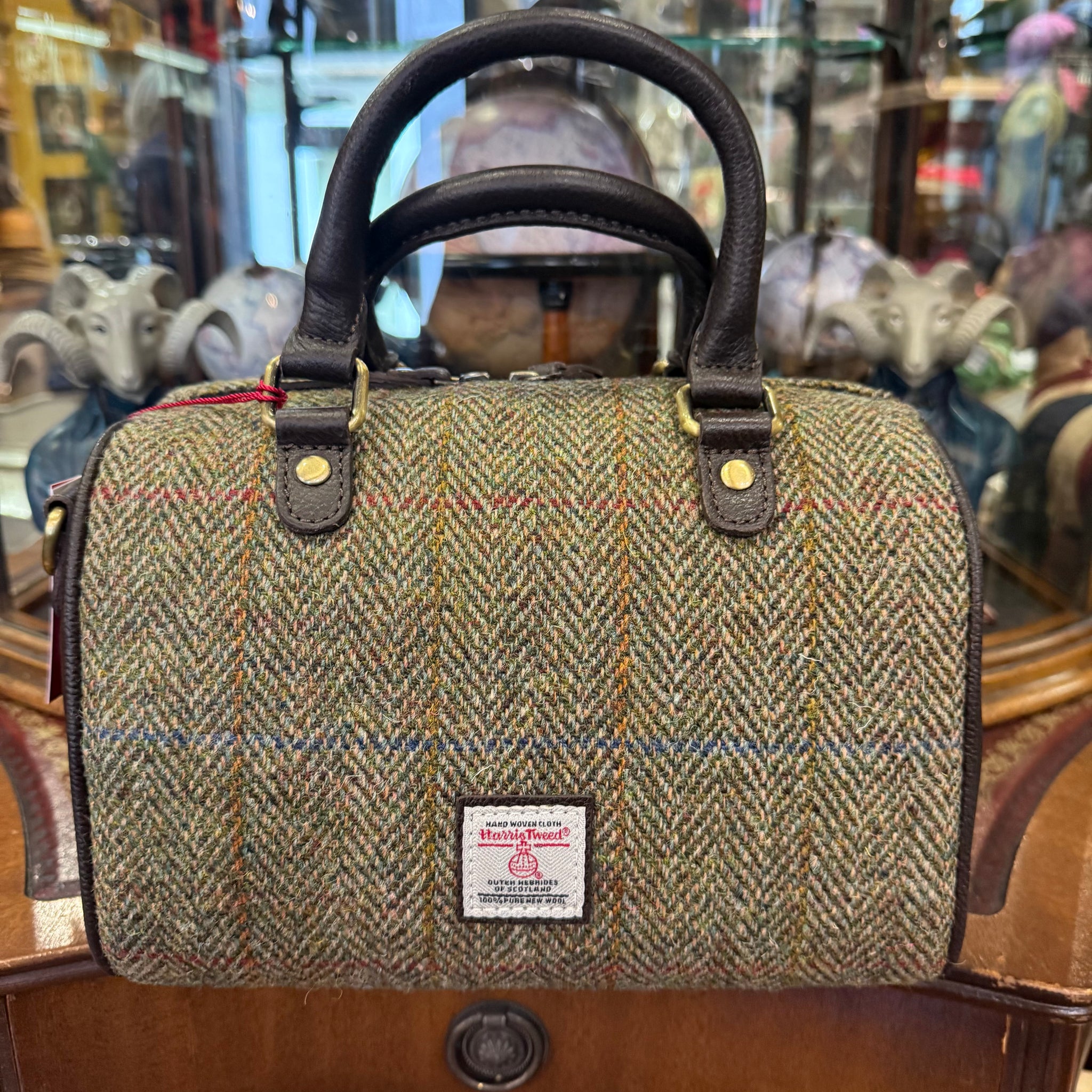 Victoria Leather & Harris Tweed Barrel Bag