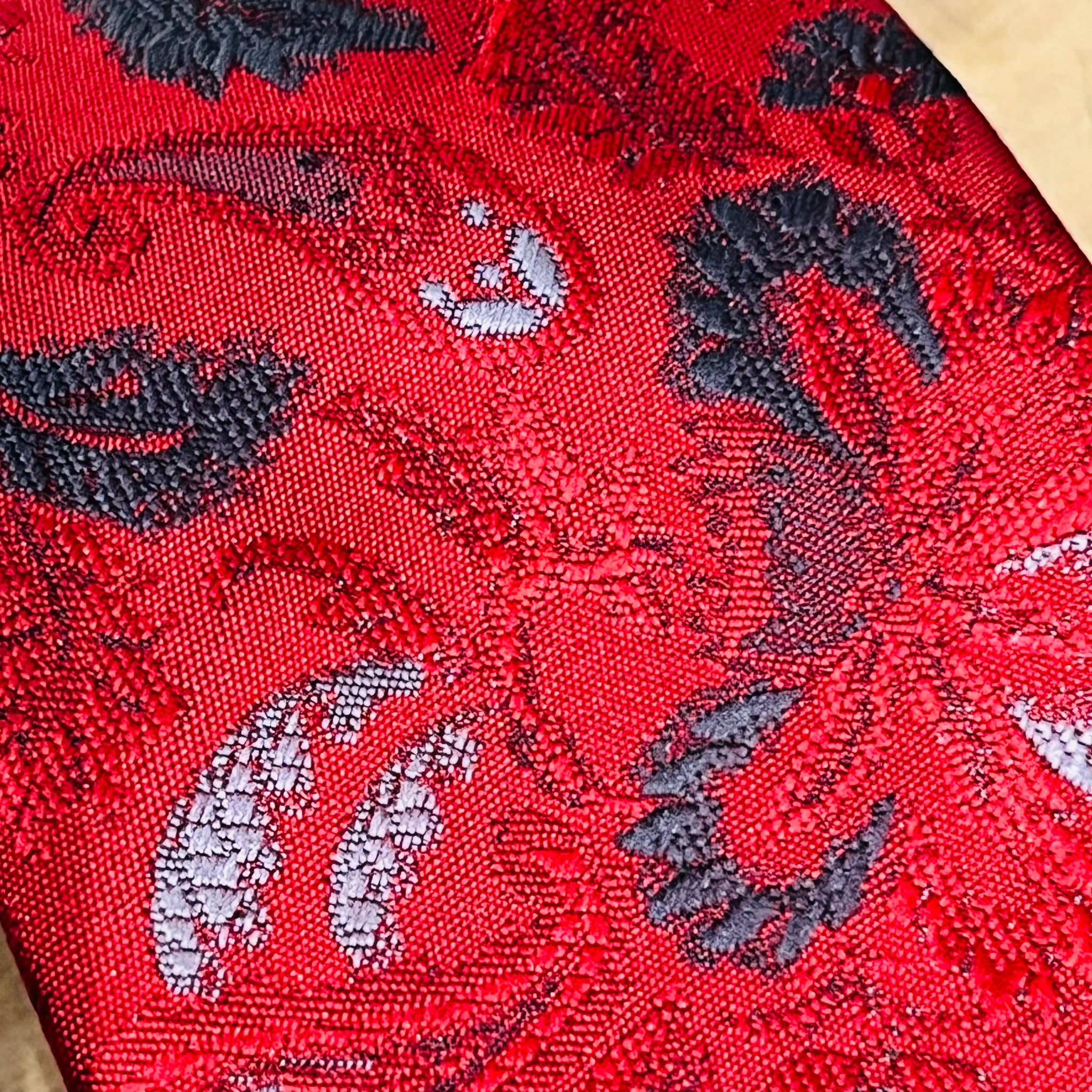 Tie - Red Paisley Floral Design