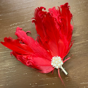 Vanessa Feather & Pearl Hair Clip
