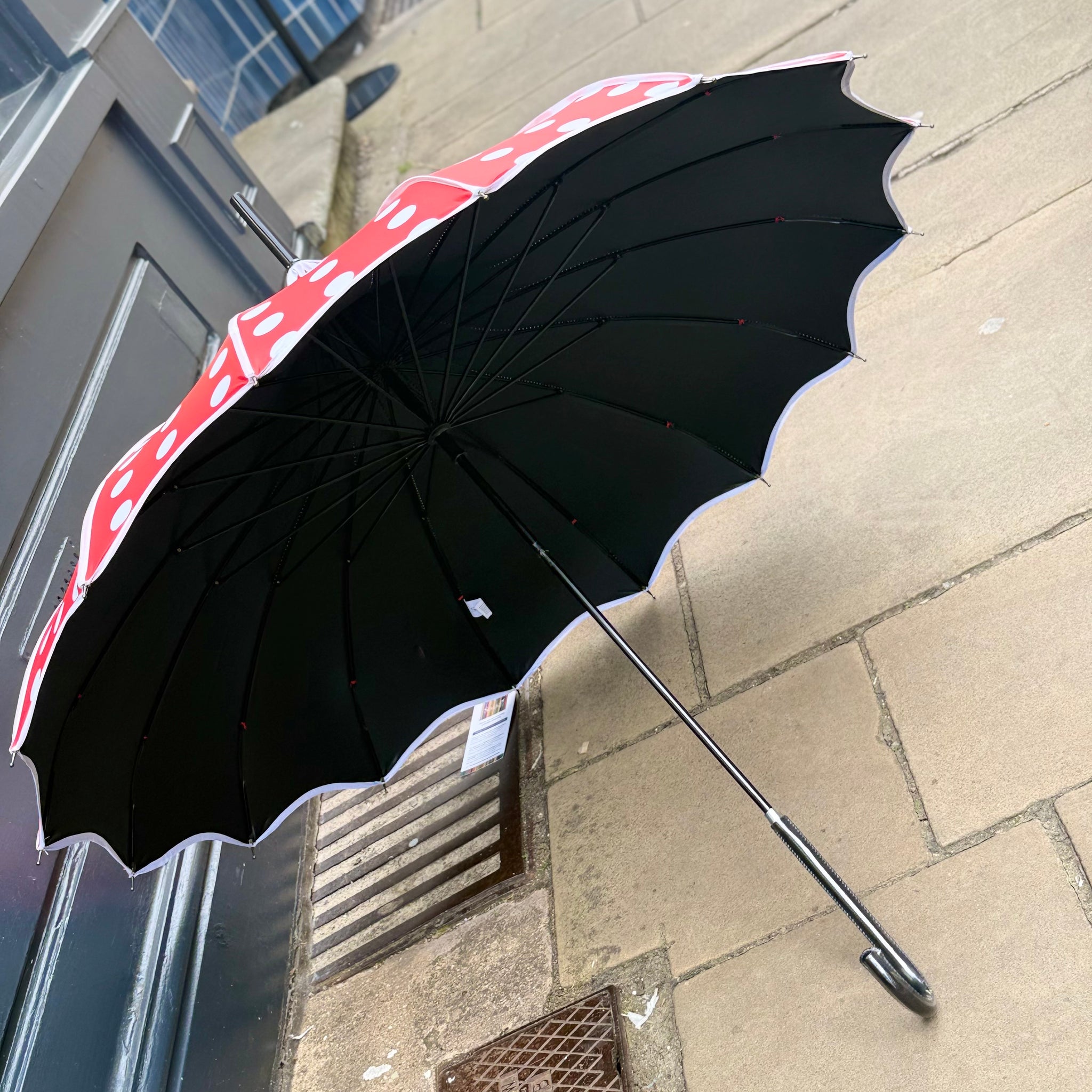 Boutique Retro Spotty Pagoda Umbrella