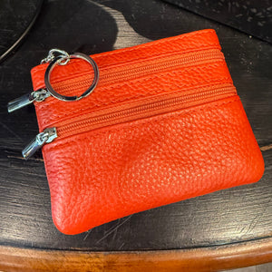 Nerro Leather Three Zip Keyring Purse