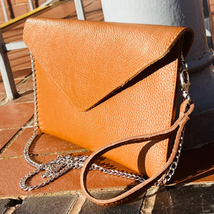 Dimpled Leather Rosina Envelope Clutch Bag