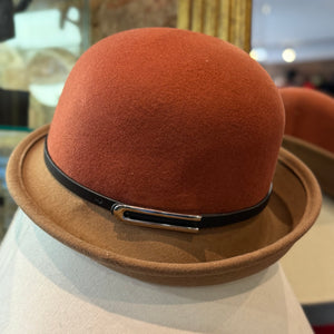 Tansy Two-Tone Wool Cloche Hat With Buckle