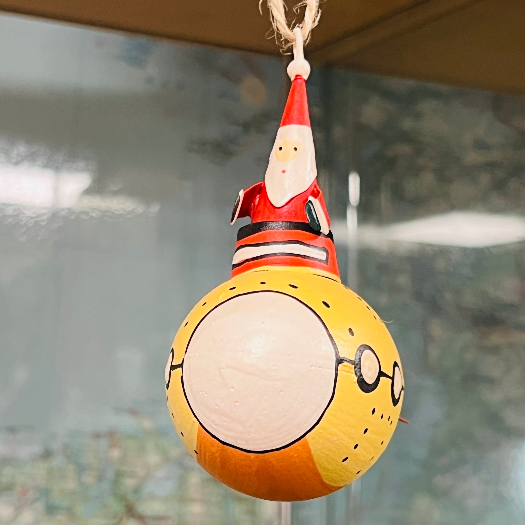 Metal Yellow Submarine Santa Christmas Decoration