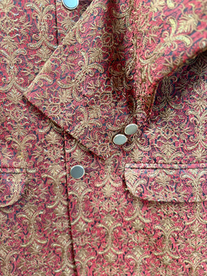 Red and Gold Mandarin Collar Jacket (Small)