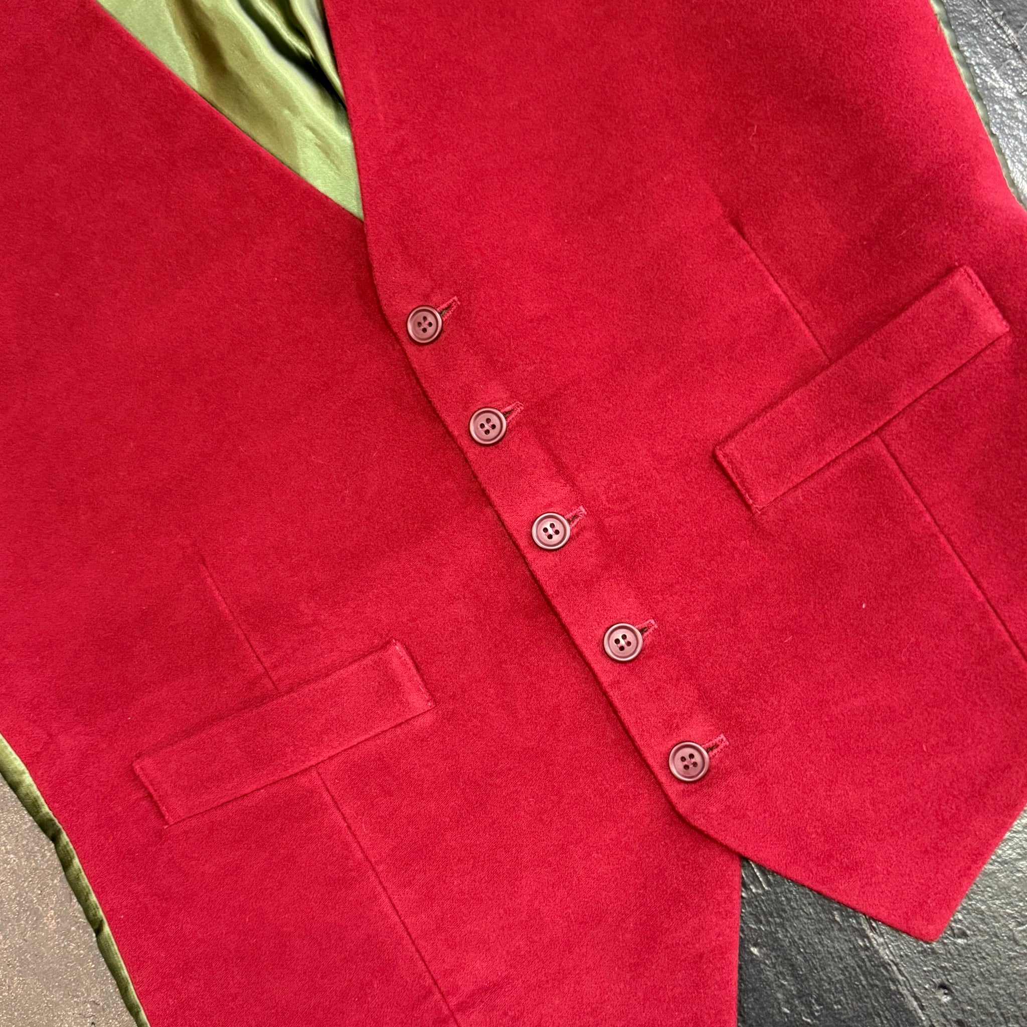 Waistcoat - Burgundy Moleskin (40R)